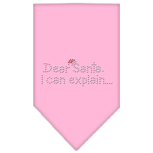 Dear Santa Rhinestone Bandana Light Pink Large